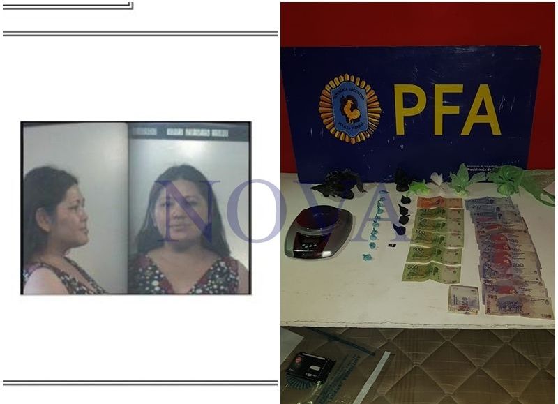 La detenida y los elementos incautados. (Foto: NOVA)