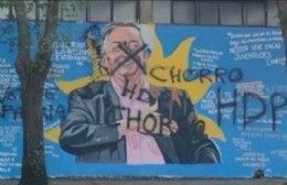 Vandalizaron mural de Néstor Kirchner