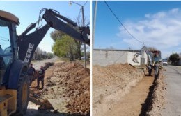 Obra de cordón cuneta en Barrio Belgrano