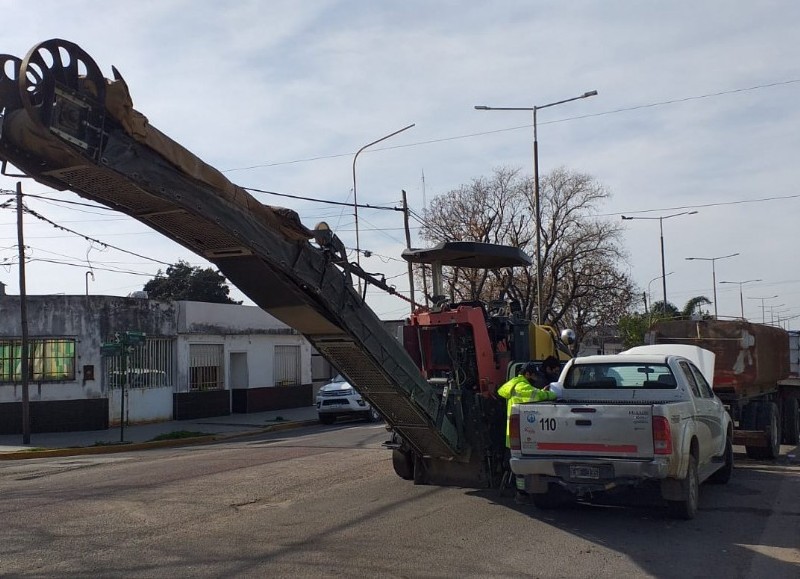 Tareas de bacheo.