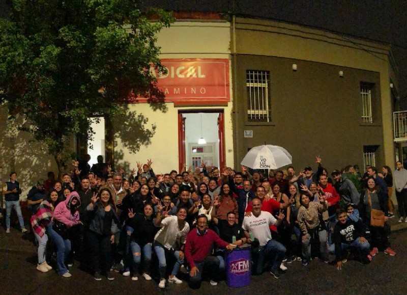 Celebración de la lista ganadora.