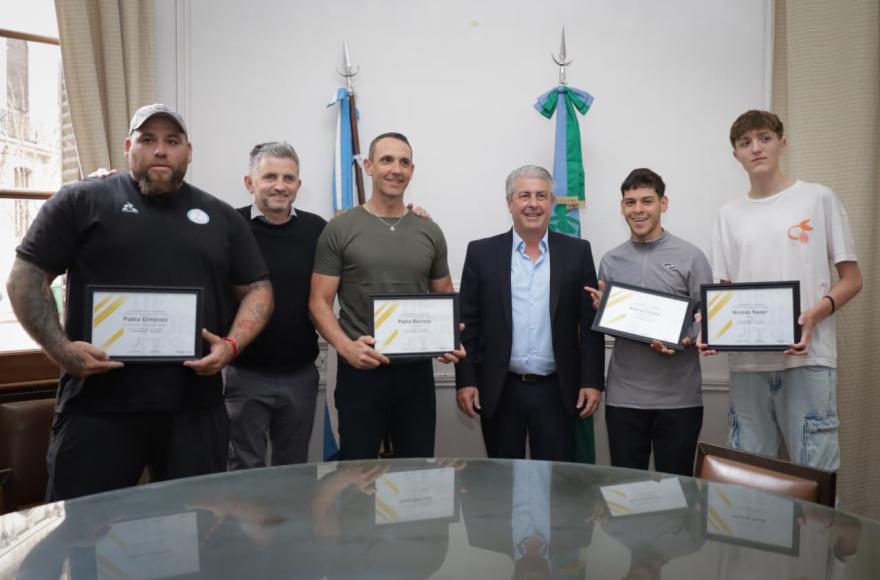 Los deportistas se mostraron felices y agradecidos por la distinción.