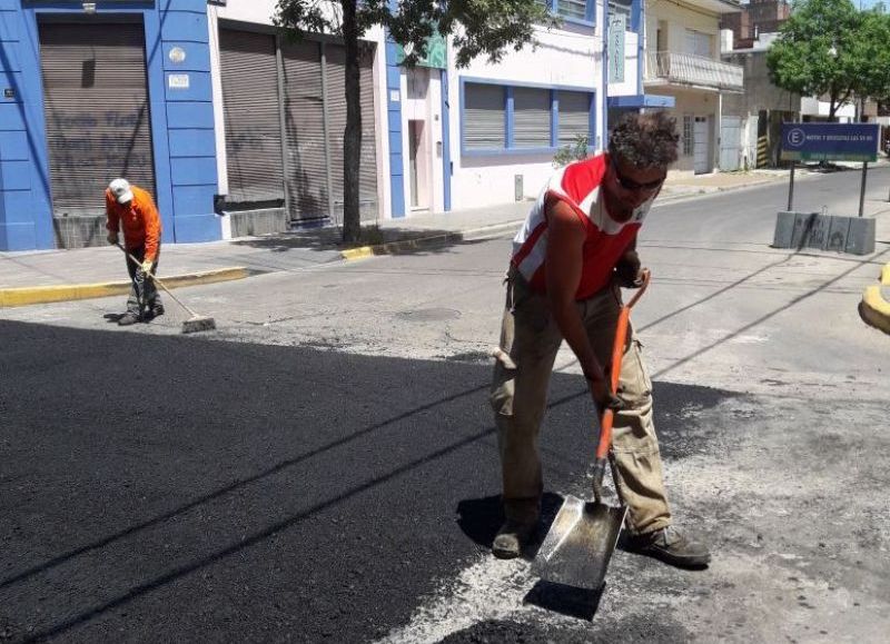 Cuadrilla en plena labor.