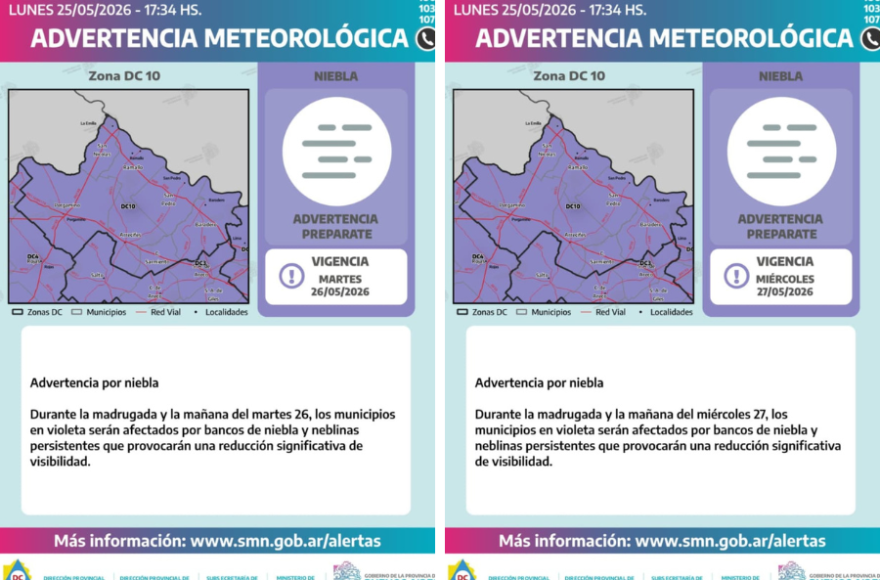 Desde Defensa Civil recomendaron evitar circular si no es necesario.