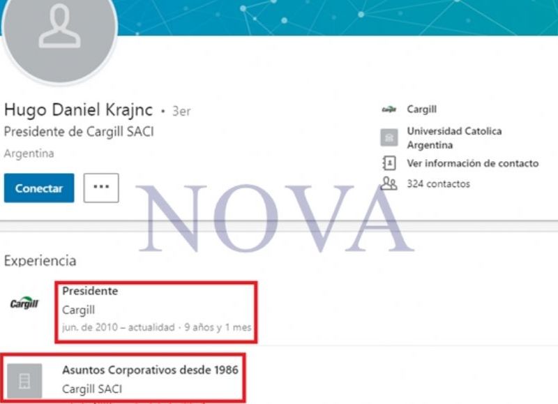 Según la descripción de Linkedin, el señor Hugo Krajnc sigue vigente en Cargill. (Foto: NOVA)