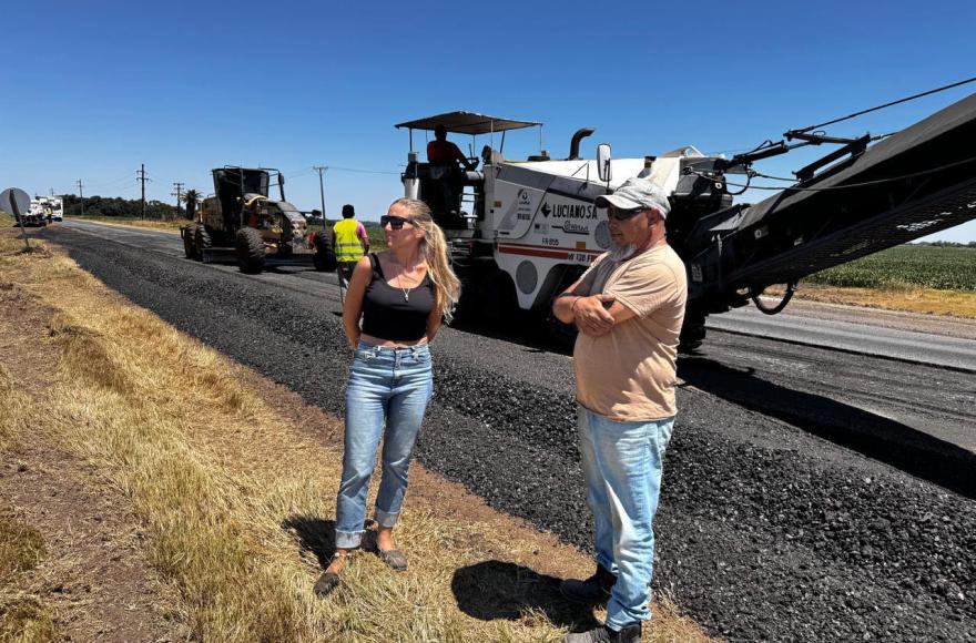 La delegada de El Socorro anunciando una obra que nunca se concretó.