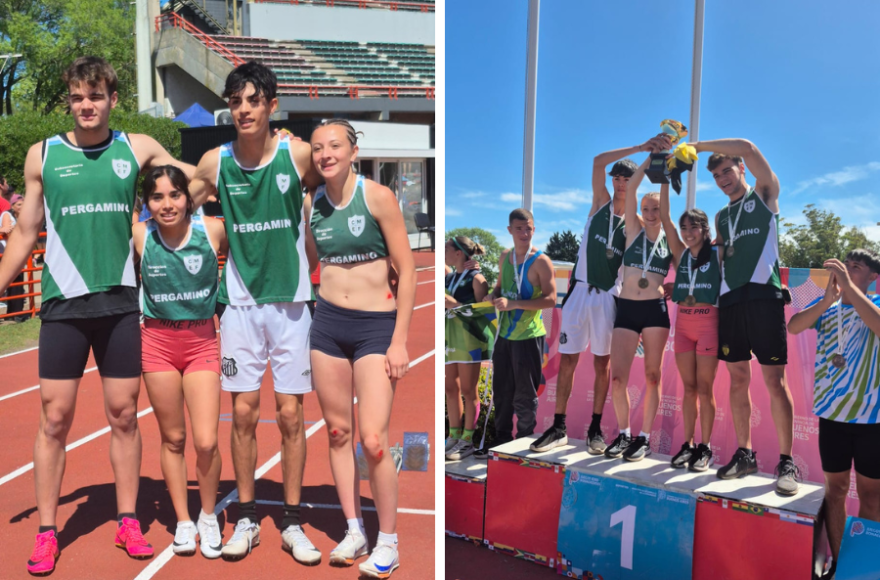 El conjunto integrado por Sheila Paz, Sara Favre, Ivo Balmaceda y Valentín Porverisani se consagró campeón en la posta Sub 18.