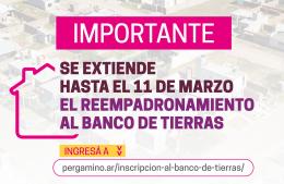 Prórroga en la inscripción para el reempadronamiento al Banco de Tierras