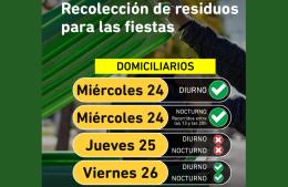 Recolección de residuos durante las fiestas