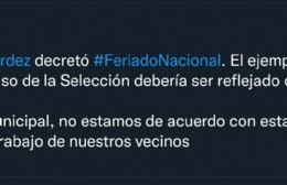 Fuerte oposición local ante el feriado decretado por Nación