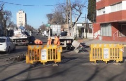 Obra de bacheo en Boulevard Colón