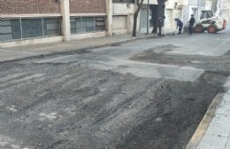 Corte de calle en el centro por tareas de bacheo