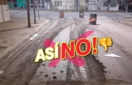 Destruyeron obra de bacheo en calle 11 de Septiembre