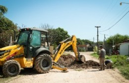 Obras de saneamiento en el barrio Jorge Newbery