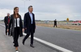 Vidal acompañó a Macri en una recorrida por la autopista Pilar-Pergamino