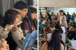 La Orquesta Infanto Juvenil Municipal llevó su música a la Escuela Primaria N° 5