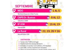 Cronograma del móvil de castración y vacunación